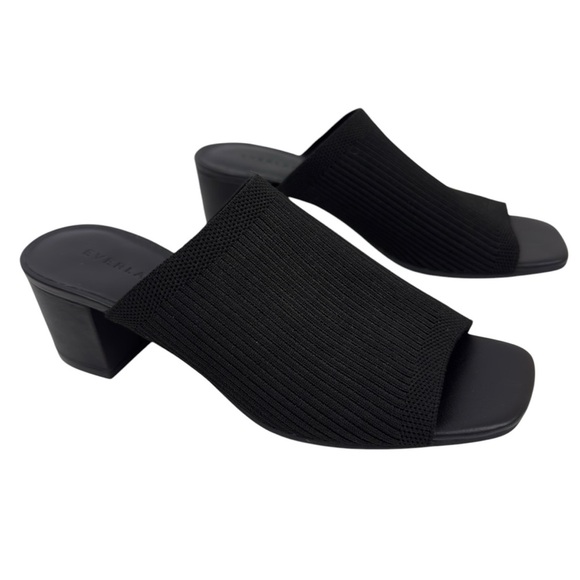 Everlane The Glove Mule in ReKnit Womens Size 7 Knit Fabric Black Block Heel - Picture 12 of 16